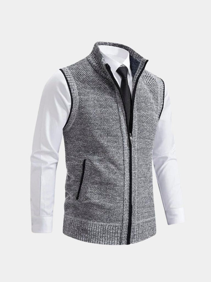Viretti - Elegantes Gilet mit durchgehendem Reissverschluss