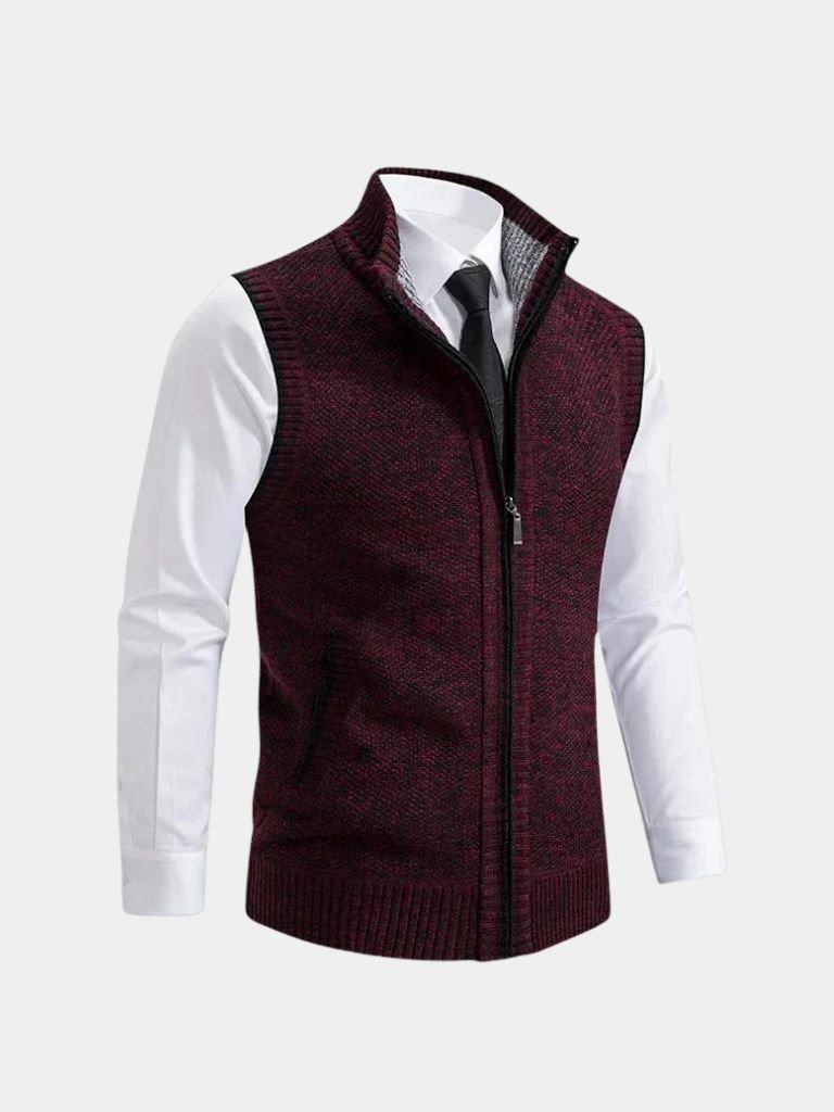 Viretti - Elegantes Gilet mit durchgehendem Reissverschluss