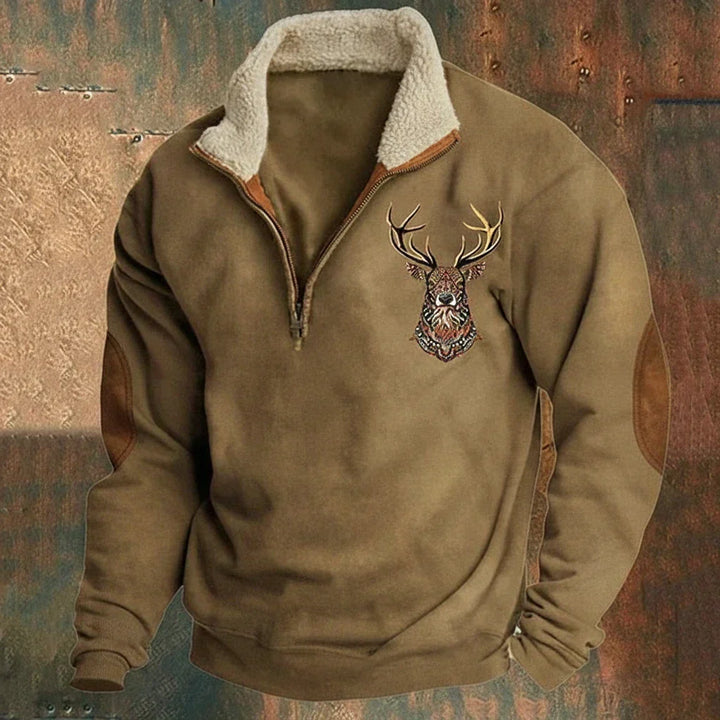 Arthur - Pullover mit nordischem Hirschmotiv