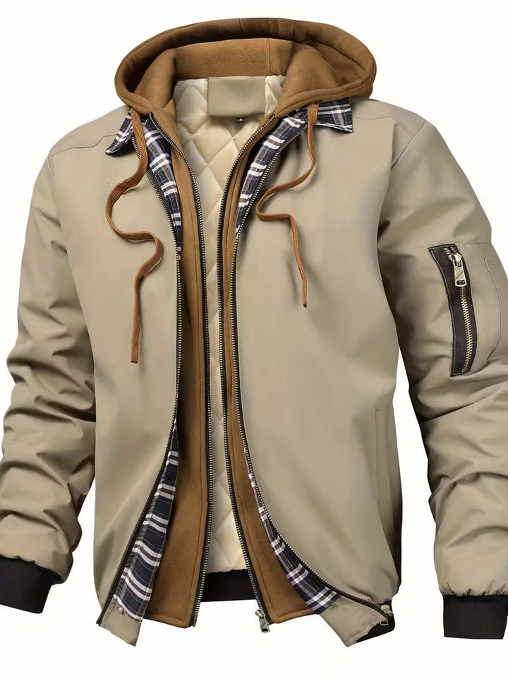 Sylvain™ Kapuzen Jacke Im Luftwaffe Stil Mit Reissverschluss