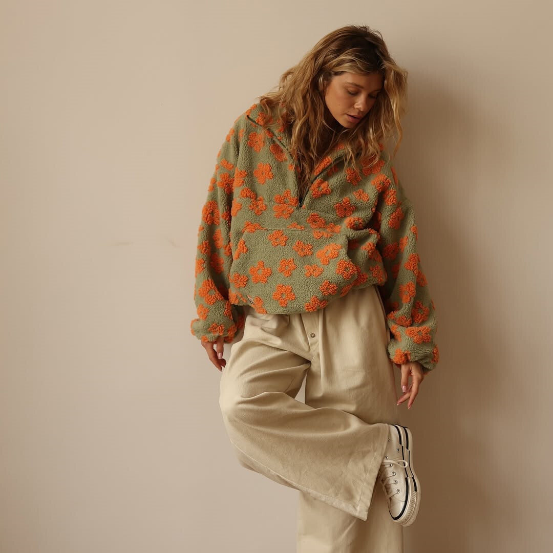 Azelma™ Langärmeliger Vlies Pullover