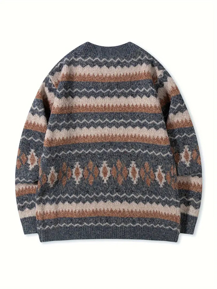 Hartman Lässiger Geometrischer Strick Pullover