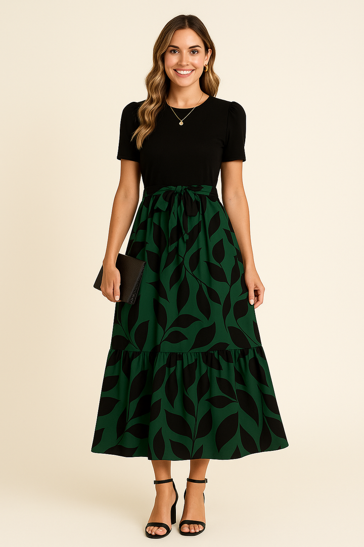 HERBERGER | Sommerliches Damen Maxikleid mit Puffärmeln und taillierter Passform