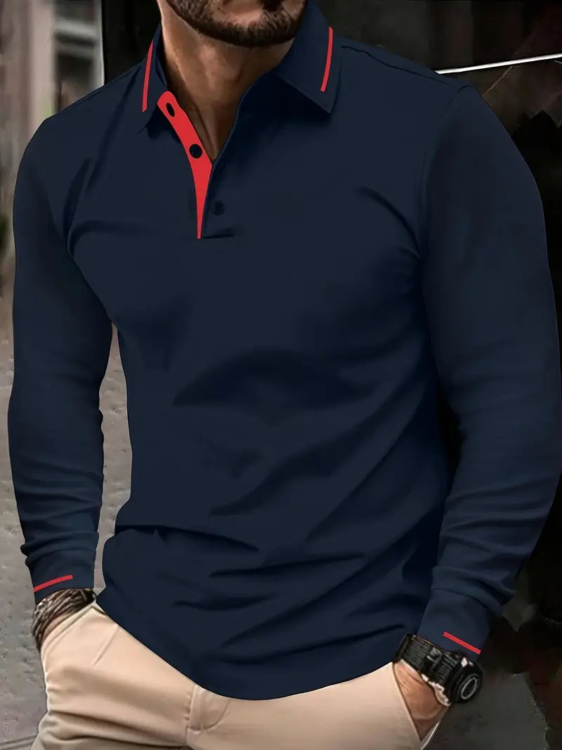 MICHAEL - Elegantes Langarm-Polo