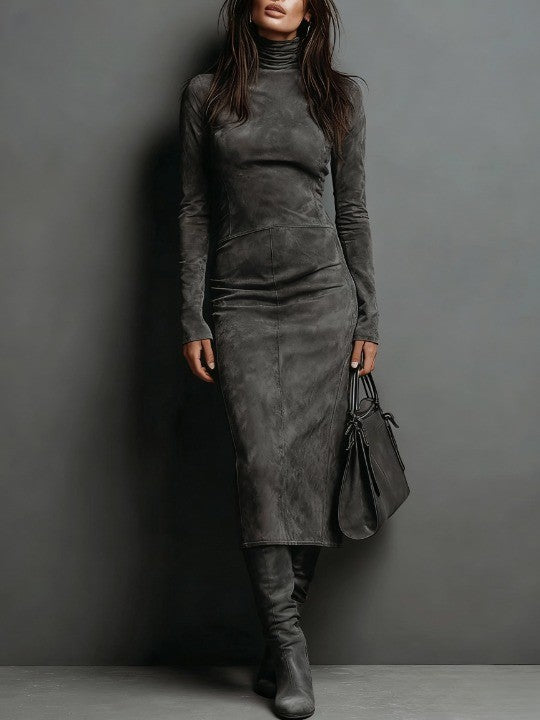Giada - Midi-Kleid aus Wildleder-Optik