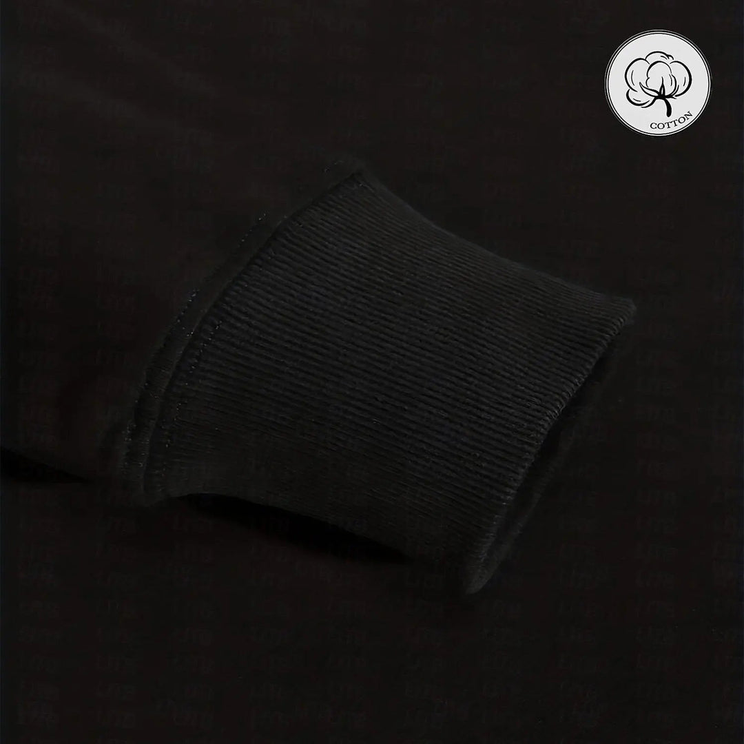 Zip Black Lapel Sports Hoodie Sweatshirt