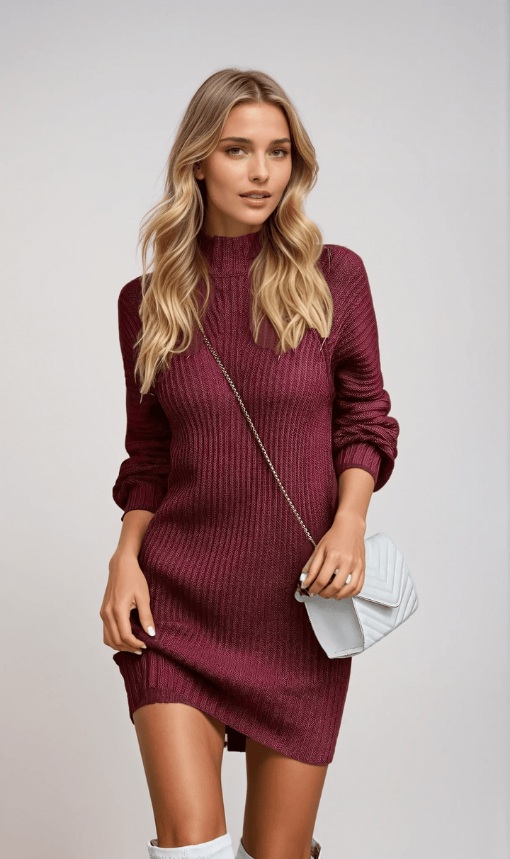 Julia Warmes Rollkragen Strickkleid
