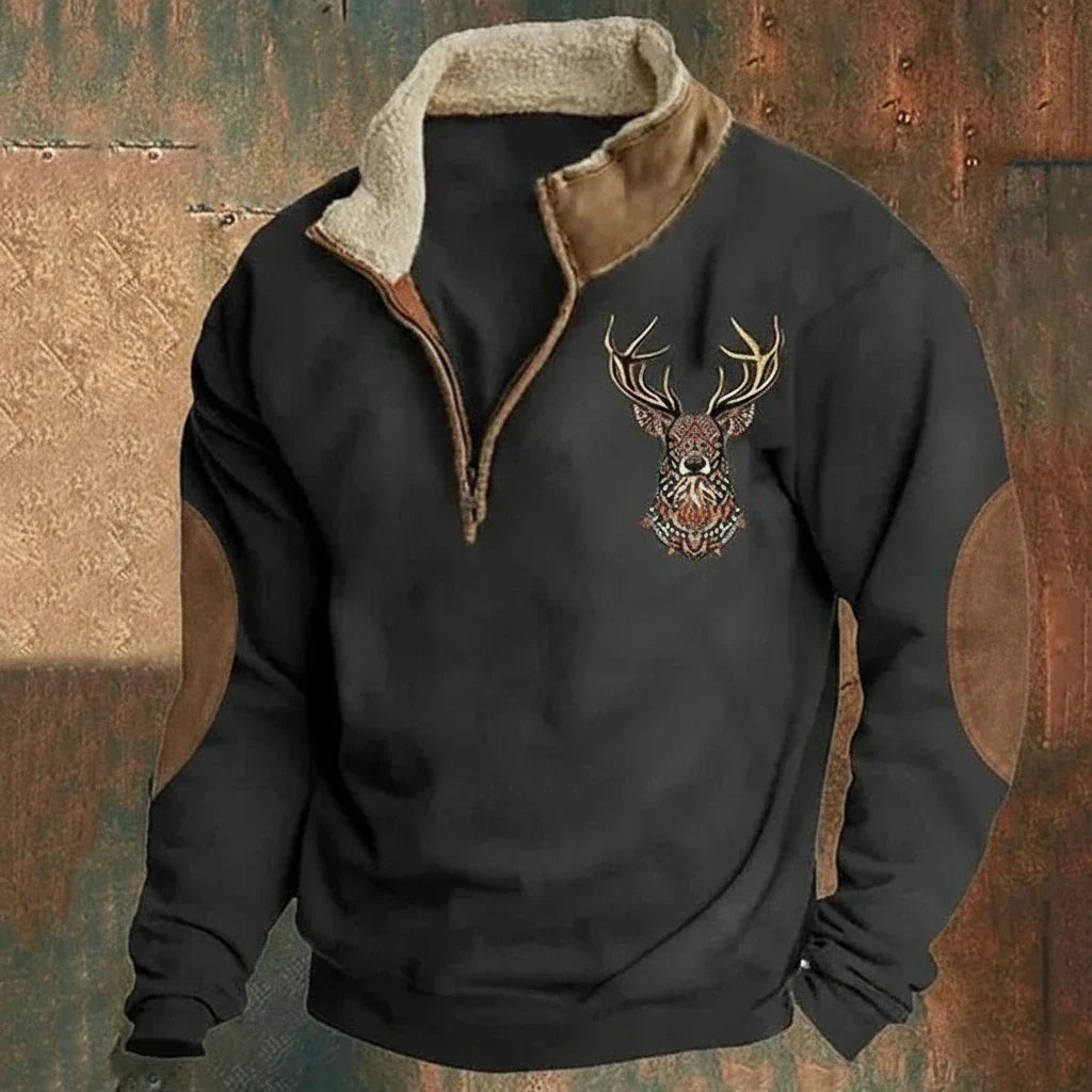 Arthur - Pullover mit nordischem Hirschmotiv