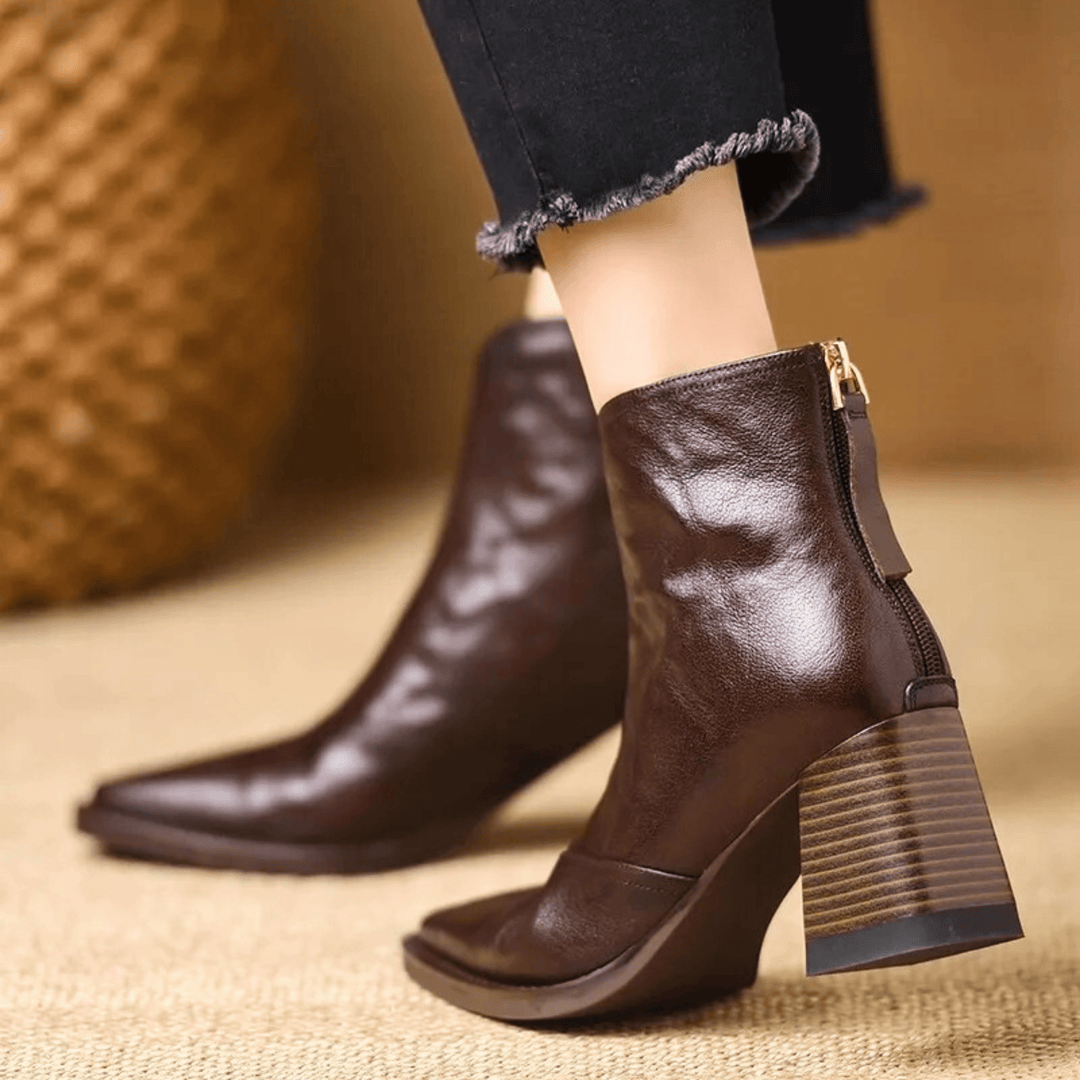 Claudia - Luxuriöse Stiefeletten mit mittelhohem Absatz