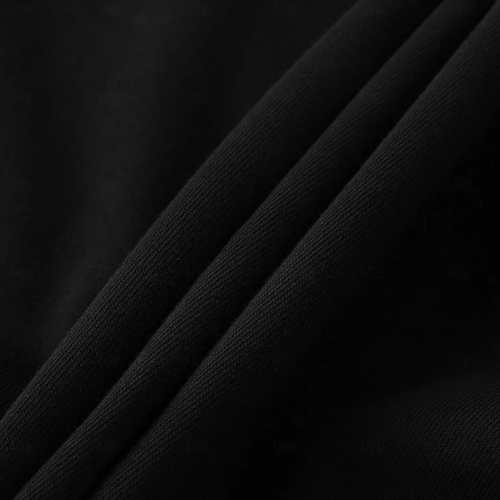 Zip Black Lapel Sports Hoodie Sweatshirt